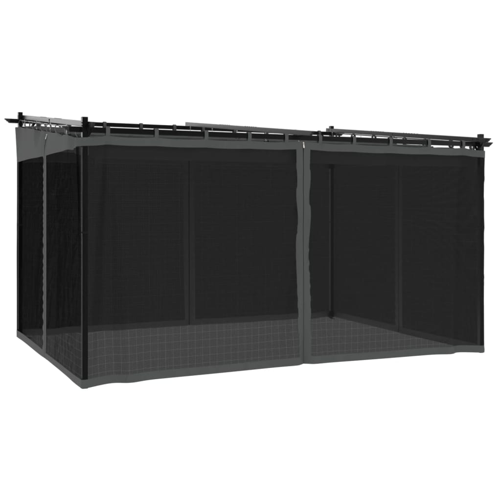 Arbor vidaxl avec parois latérales de maille 4x3 m anthracite en acier -colore