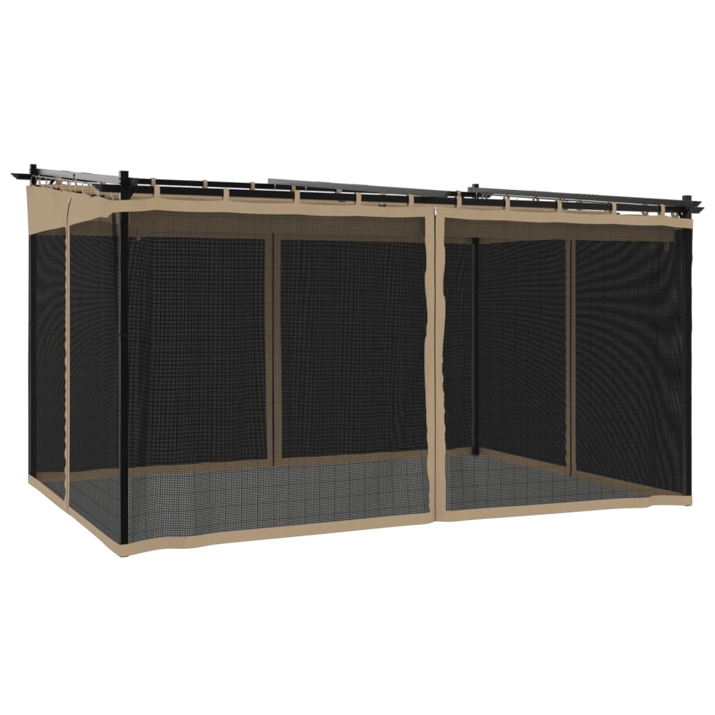 Vidaxl Arbor med sidoväggar i Mesh 4x3 M Steel Taupe