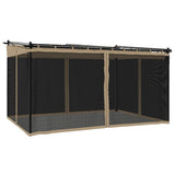 Arbor vidaxl avec parois latérales de maille 4x3 m en acier taupe