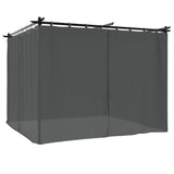 Arbor Vidaxl con cortinas 3x3 m de acero antracita