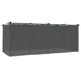 Arbor vidaxl avec rideaux 6x3 m anthracite en acier -colored