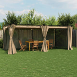 Vidaxl Arbor con tende 6x3 m in acciaio taupe