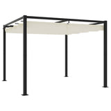 Arbor Vidaxl avec toit extensible 3x3 m crème en acier -colore