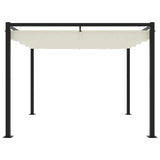 Vidaxl arbor with extendable roof 3x3 m steel cream -colored