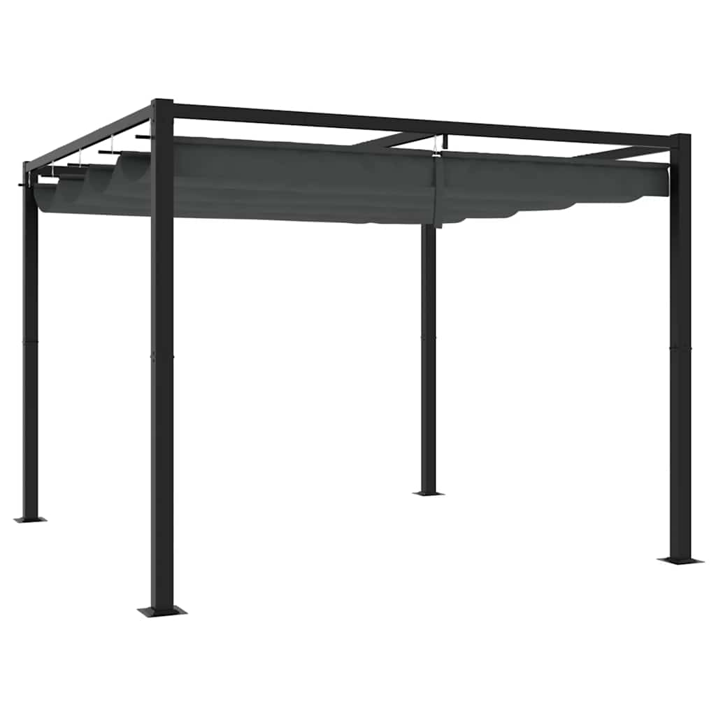 Arbor Vidaxl avec toit extensible 3x3 m anthracite en acier -colored