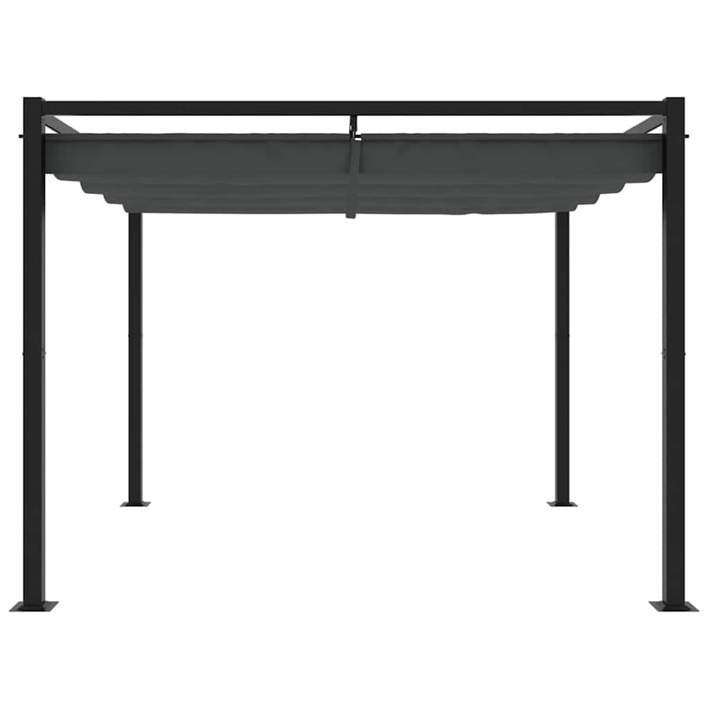 Vidaxl arbor with extendable roof 3x3 m steel anthracite -colored