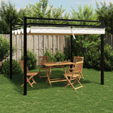 Vidaxl arbor with extendable roof 3x3 m aluminum cream colored