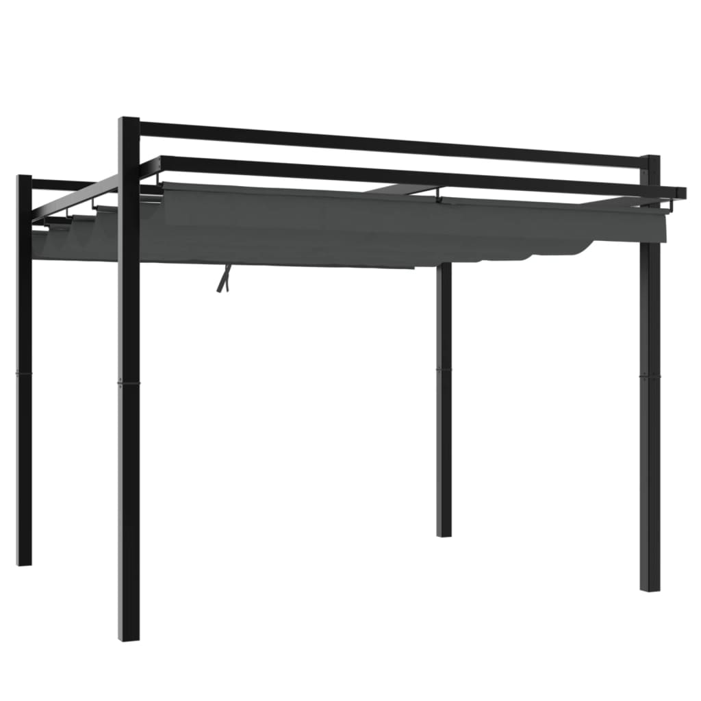 Vidaxl arbor with extendable roof 3x3 m aluminum anthracite -colored