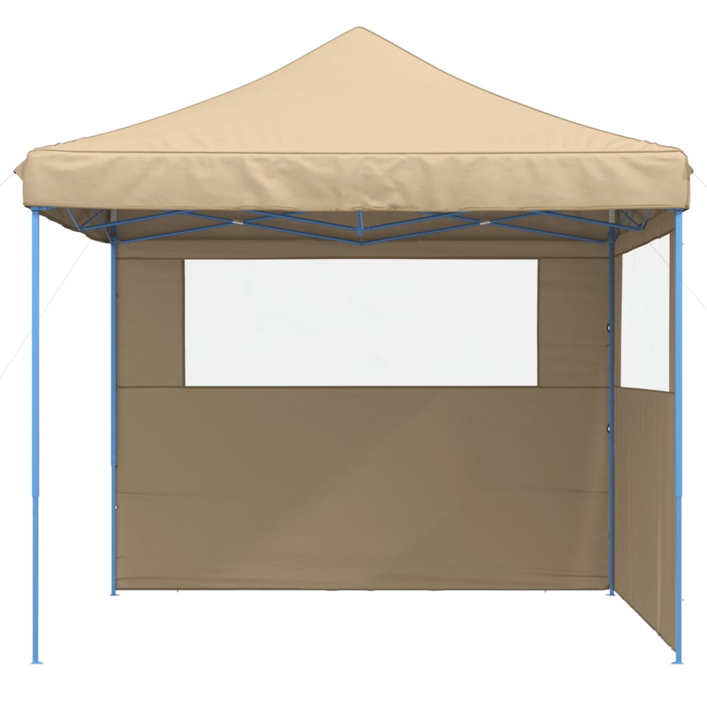 Pop-up pieghevole Vidaxl PartyTent con 2 pareti laterali beige