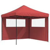 Vidaxl PartyTent fällbar pop-up med 2 sidoväggar Bordeaux Red