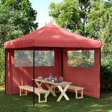 Vidaxl Partytent Foldable Pop-Up With 2 Side Walls Bordeaux Red