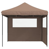 Vidaxl PartyTent Plegable plegable con 2 paredes laterales Brown