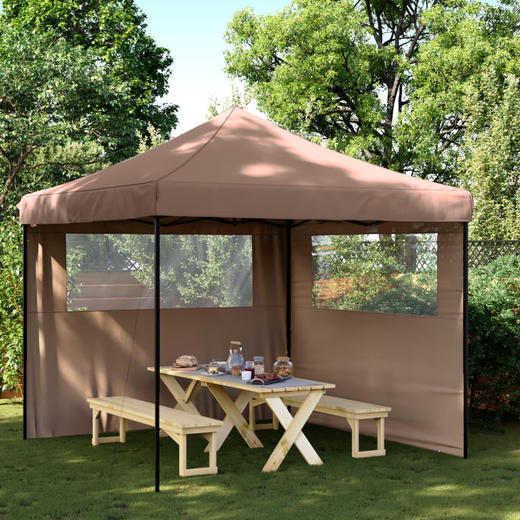 Vidaxl Partytent flappbar Pop-up mat 2 Säit Wänn Brown