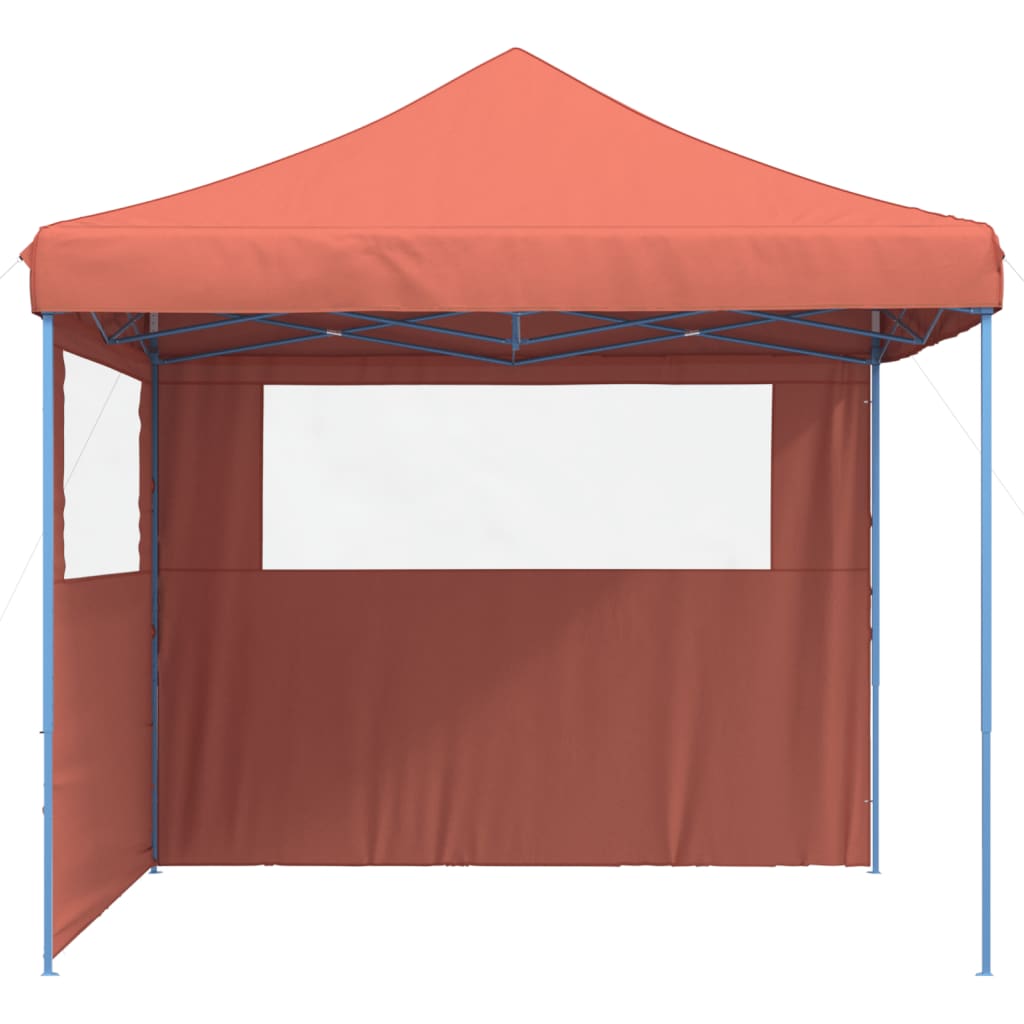 Vidaxl PartyTent Plegable plegable con 2 paredes laterales de color terracota