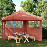 Pop-up pieghevole Vidaxl PartyTent con 2 pareti laterali color terracotta