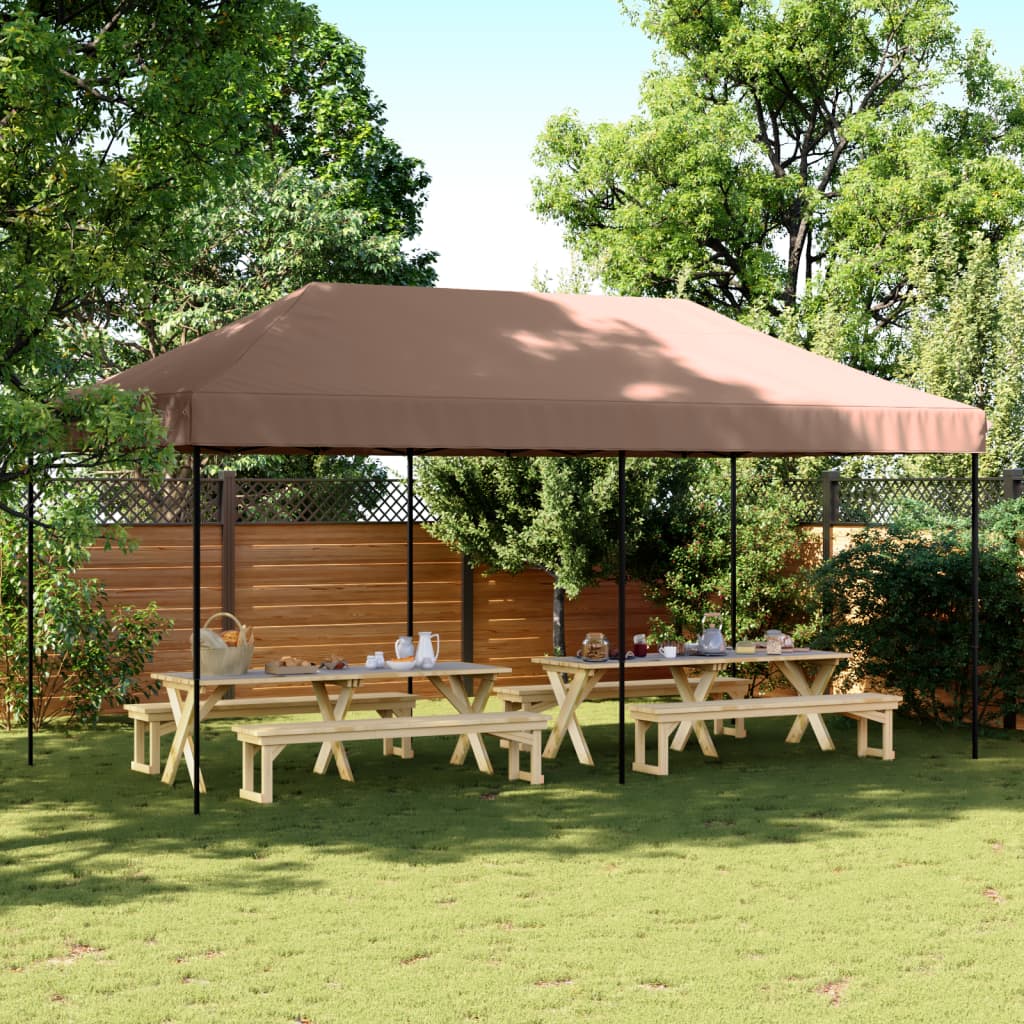 Bidaxl PartyTent foldbar pop-up 580x292x315 cm brunt