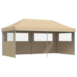 Vidaxl PartyTent Polable Polable avec 3 murs latéraux beige