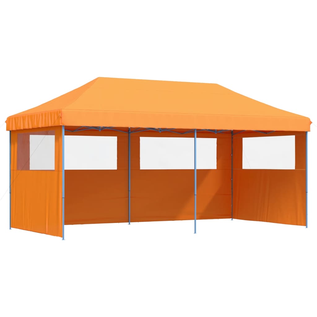 Vidaxl PartyTent Plegable plegable con 3 paredes laterales naranja