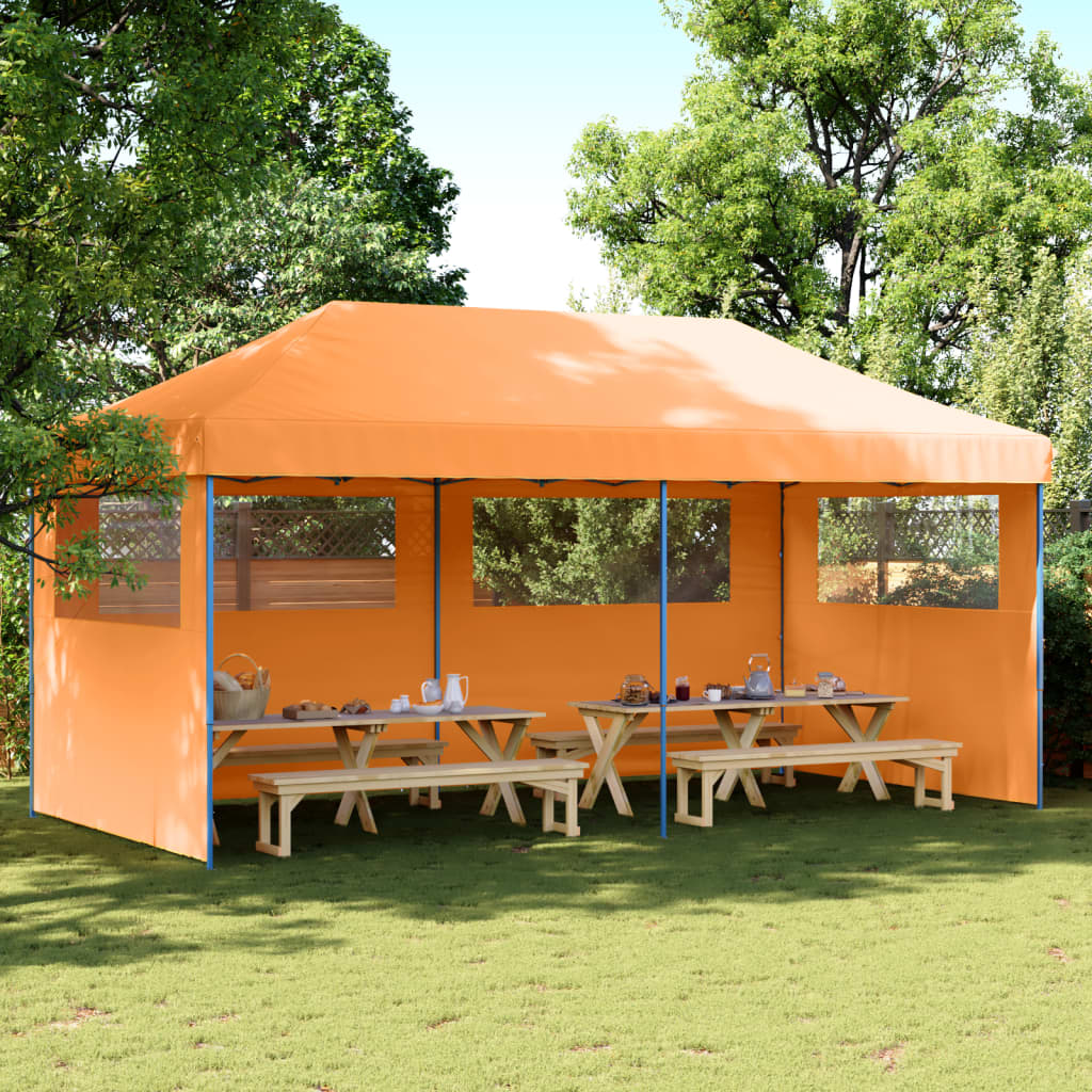 Pop-up pieghevole Vidaxl PartyTent con 3 pareti laterali arancione