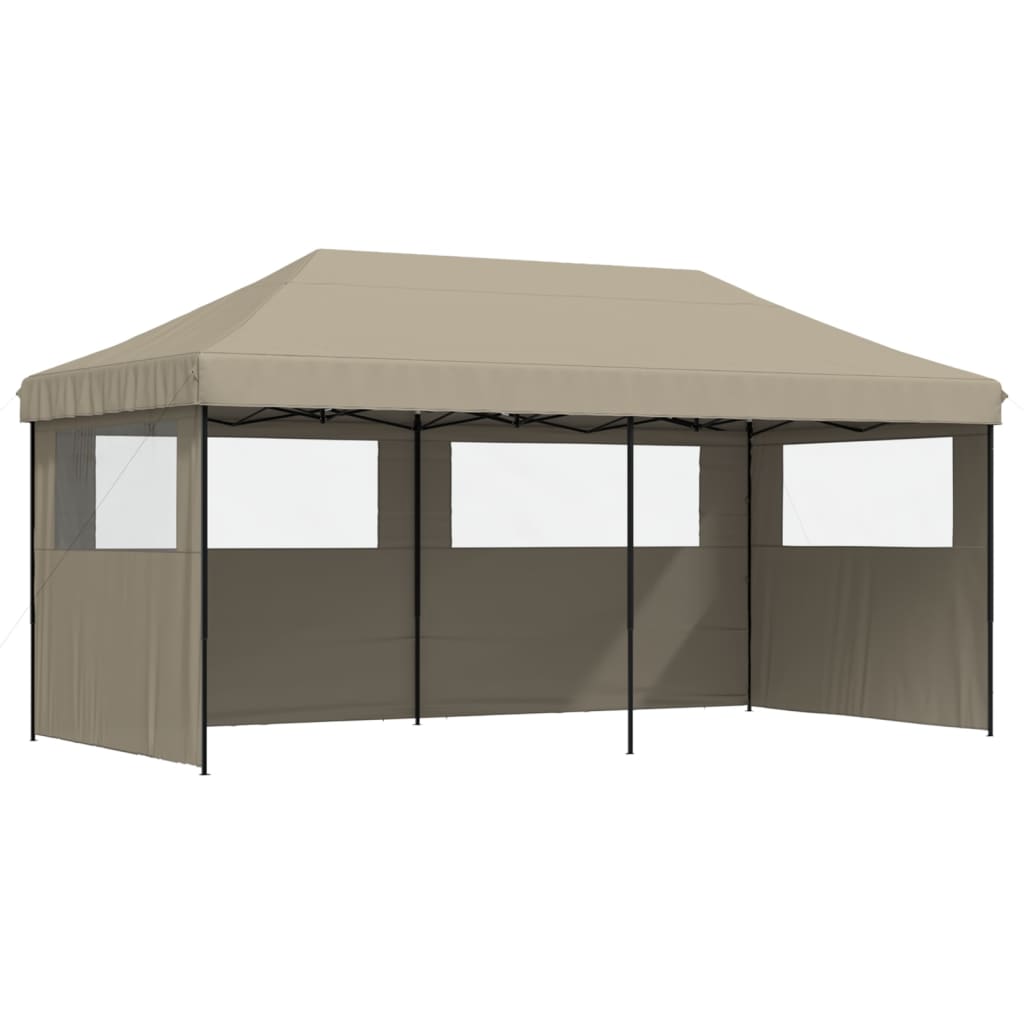 Vidaxl Partytent Polable Polable avec 3 murs latéraux taupe