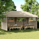 Pop-up pieghevole Vidaxl PartyTent con 3 pareti laterali taupe