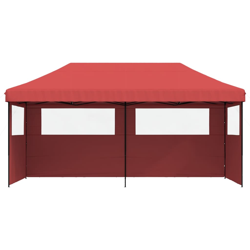 Vidaxl Partytent Foldable Pop-Up With 3 Side Walls Bordeaux Red