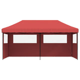 Vidaxl Partytent Polable Polable avec 3 murs latéraux Bordeaux Red