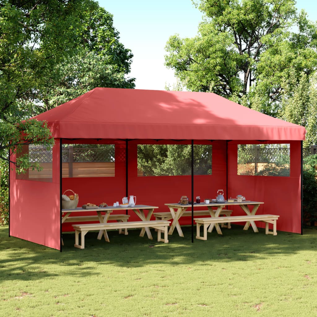 Vidaxl PartyTent Skládací vyskakovací okno se 3 bočními stěnami Bordeaux Red