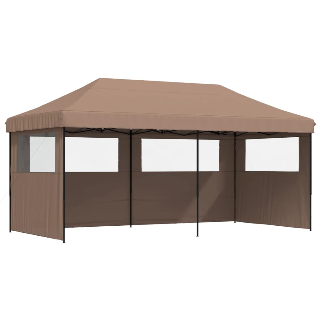 Vidaxl Partytent Polable Polable avec 3 murs latéraux marron