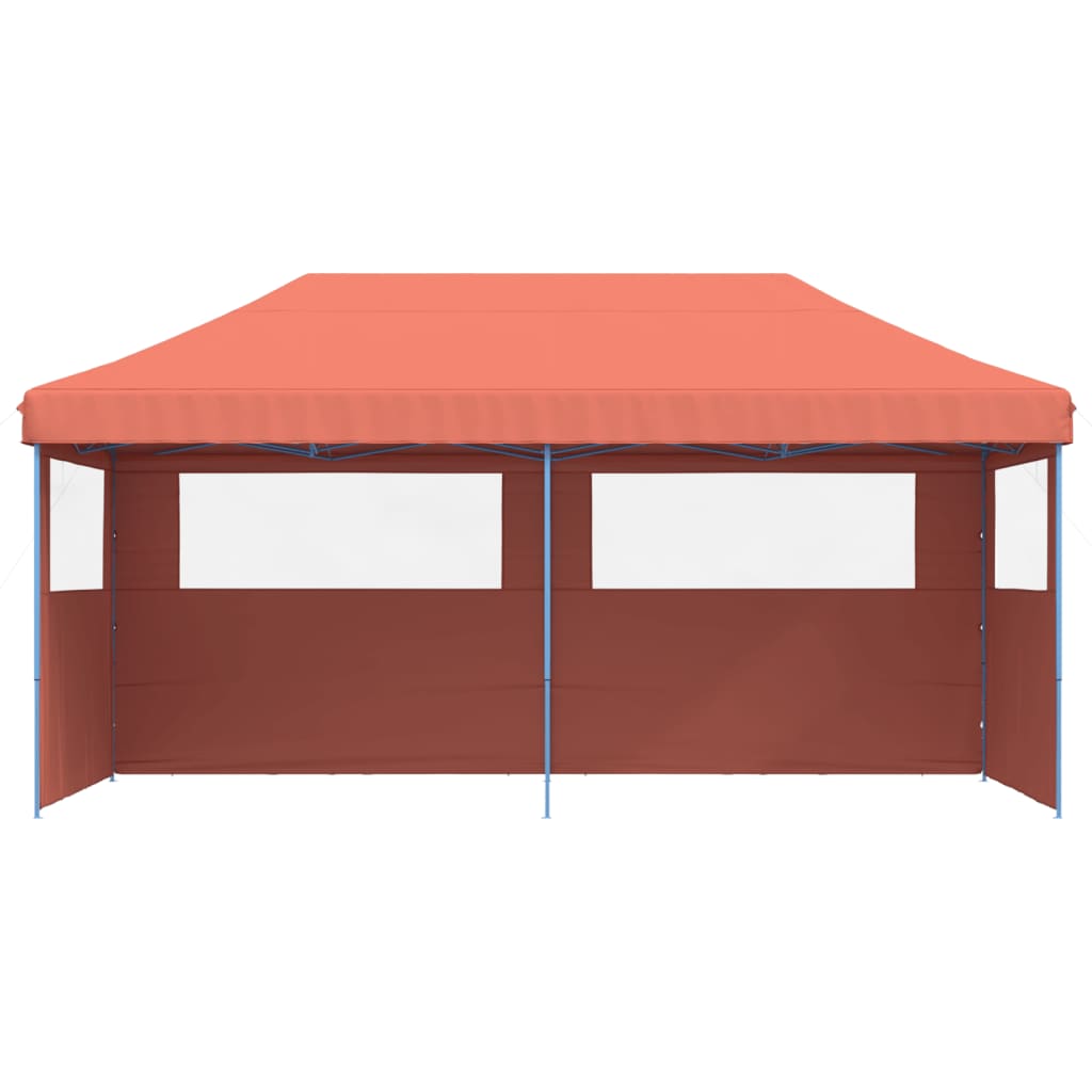 Vidaxl PartyTent Plegable plegable con 3 paredes laterales de color terracota