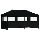 Vidaxl PartyTent Plegable plegable con 3 paredes laterales negros