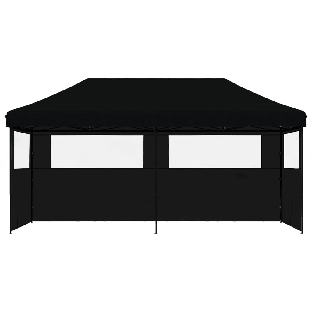 Vidaxl Partytent Polable Polable avec 3 murs latéraux noirs