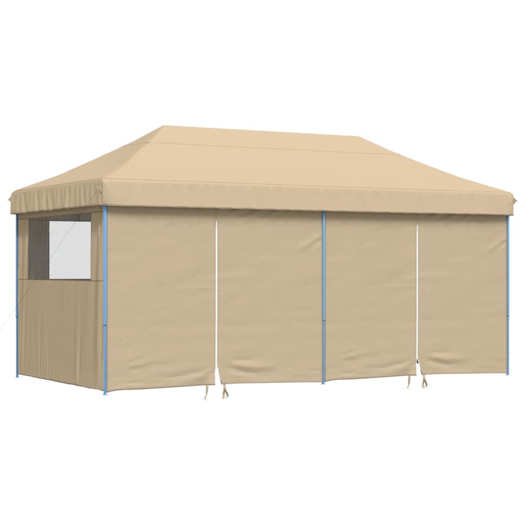 Vidaxl Partytent Foldable Pop-Up with 4 side walls Beige