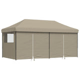 Vidaxl Partytent Foldable Pop-Up With 4 Side Walls Taupe