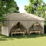 Vidaxl Partytent Foldable Pop-Up With 4 Side Walls Taupe