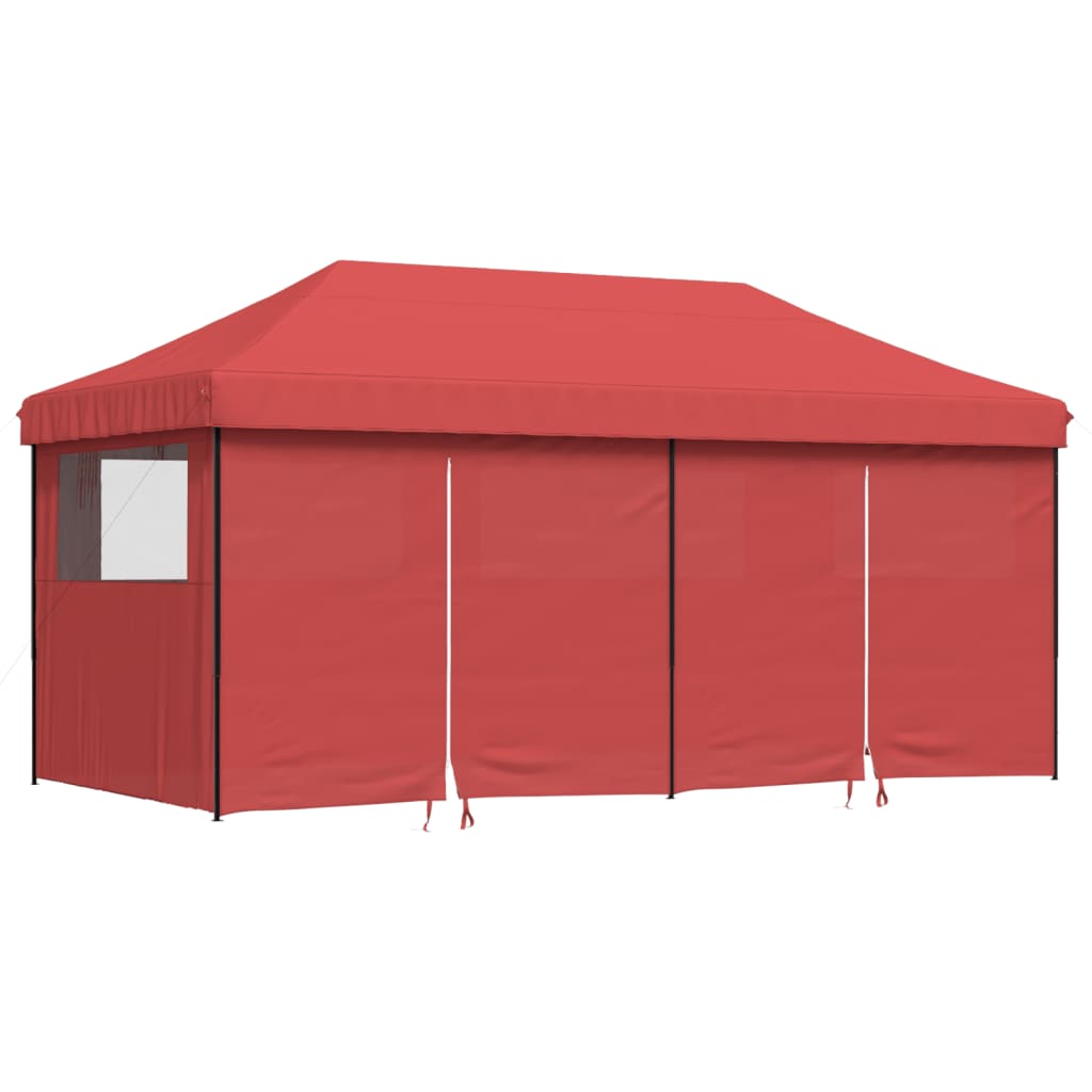 Pop-up pieghevole Vidaxl PartyTent con 4 pareti laterali Bordeaux rosso