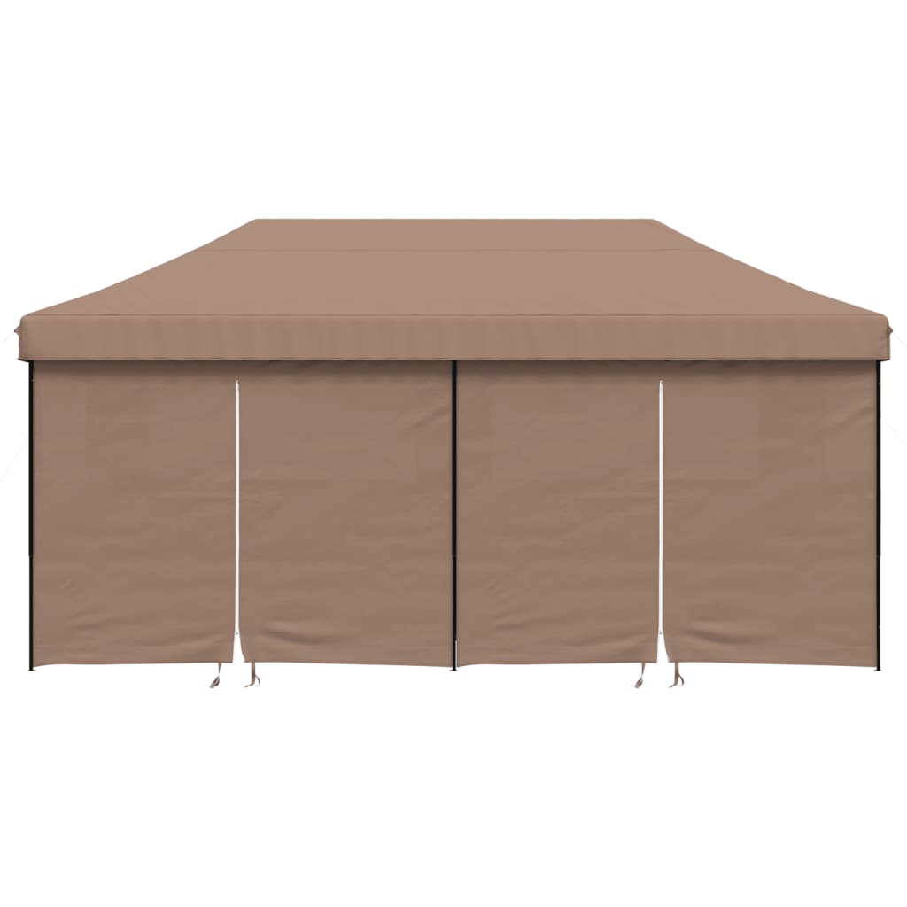 Vidaxl PartyTent Polonge pliable avec 4 murs latéraux marron