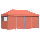 Vidaxl Partytent Foldable Pop-Up with 4 side walls Terracotta-colored