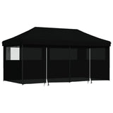 Vidaxl PartyTent Plegable plegable con 4 paredes laterales negros