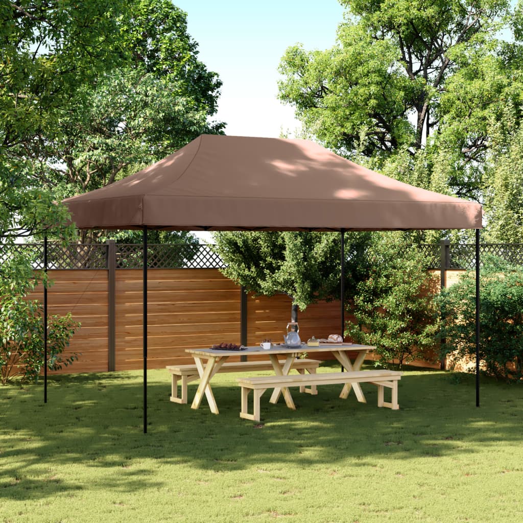 Vidaxl Partytent zložljivo pojavno okno 440x292x315 cm rjava