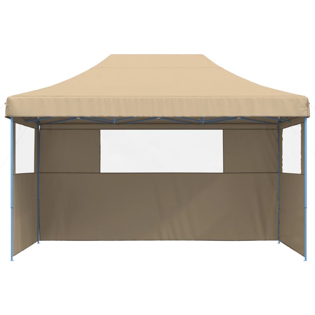 Vidaxl PartyTent Polable Polable avec 3 murs latéraux beige