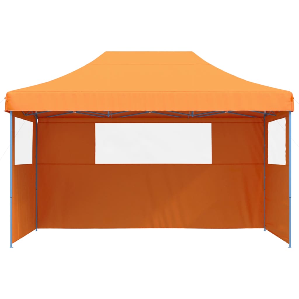 Vidaxl PartyTent Plegable plegable con 3 paredes laterales naranja