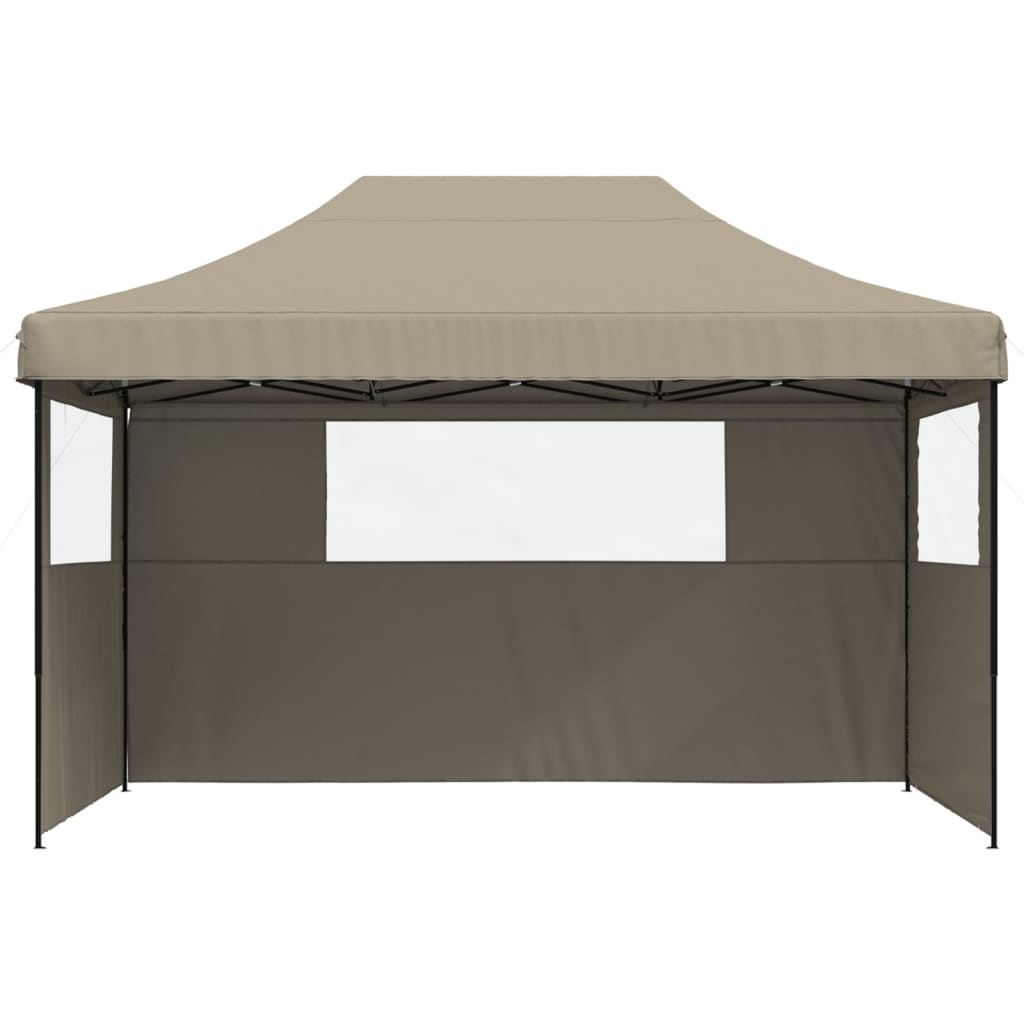 Vidaxl Partytent Foldable Pop-Up With 3 Side Walls Taupe