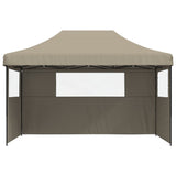 Vidaxl Partytent Polable Polable avec 3 murs latéraux taupe