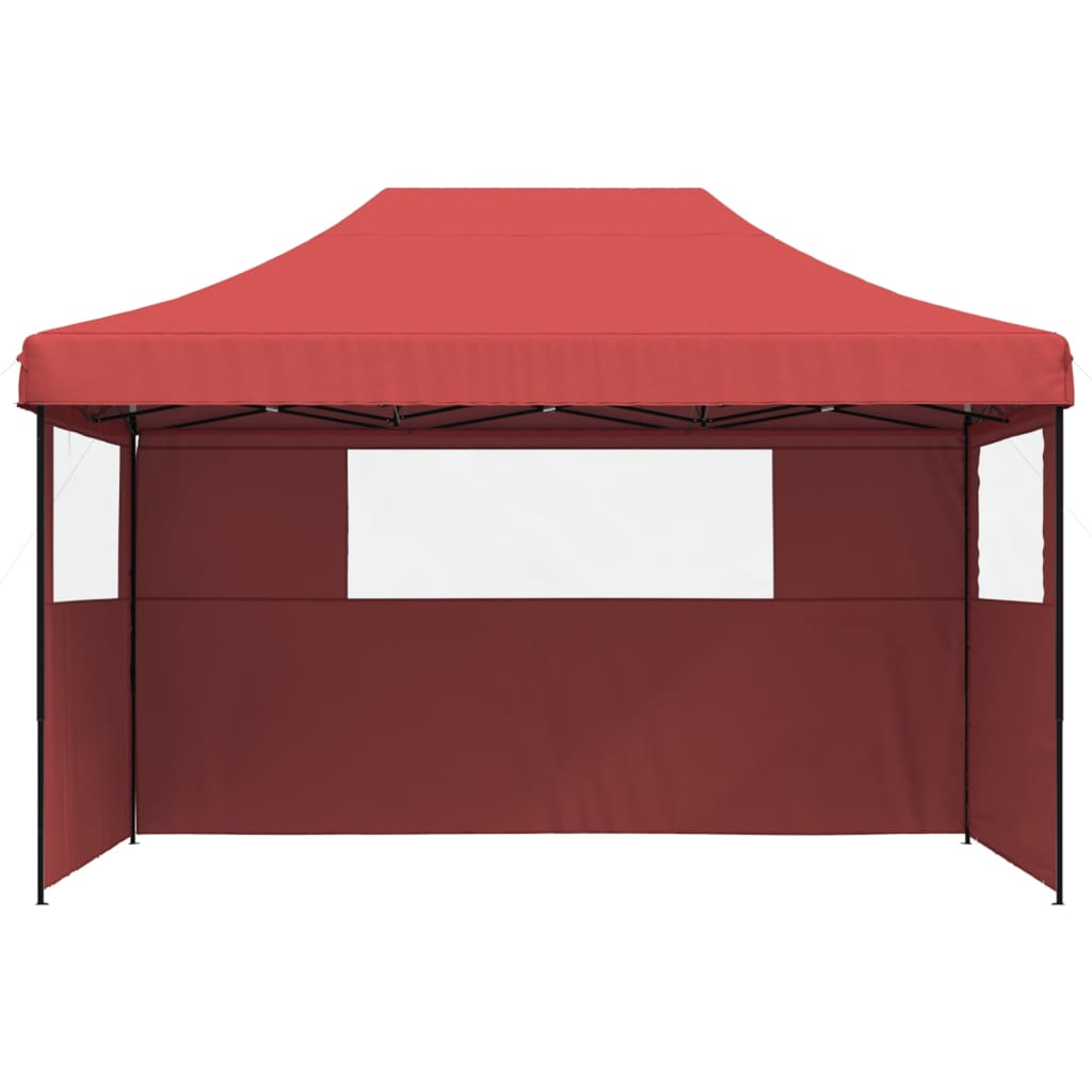 Pop-up pieghevole Vidaxl PartyTent con 3 pareti laterali Bordeaux rosso