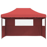 Vidaxl Partytent Foldable Pop-Up With 3 Side Walls Bordeaux Red