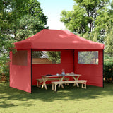 Pop-up pieghevole Vidaxl PartyTent con 3 pareti laterali Bordeaux rosso