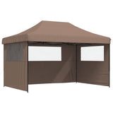 Vidaxl Partytent Polable Polable avec 3 murs latéraux marron