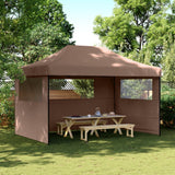 Vidaxl PartyTent Plegable plegable con 3 paredes laterales Brown