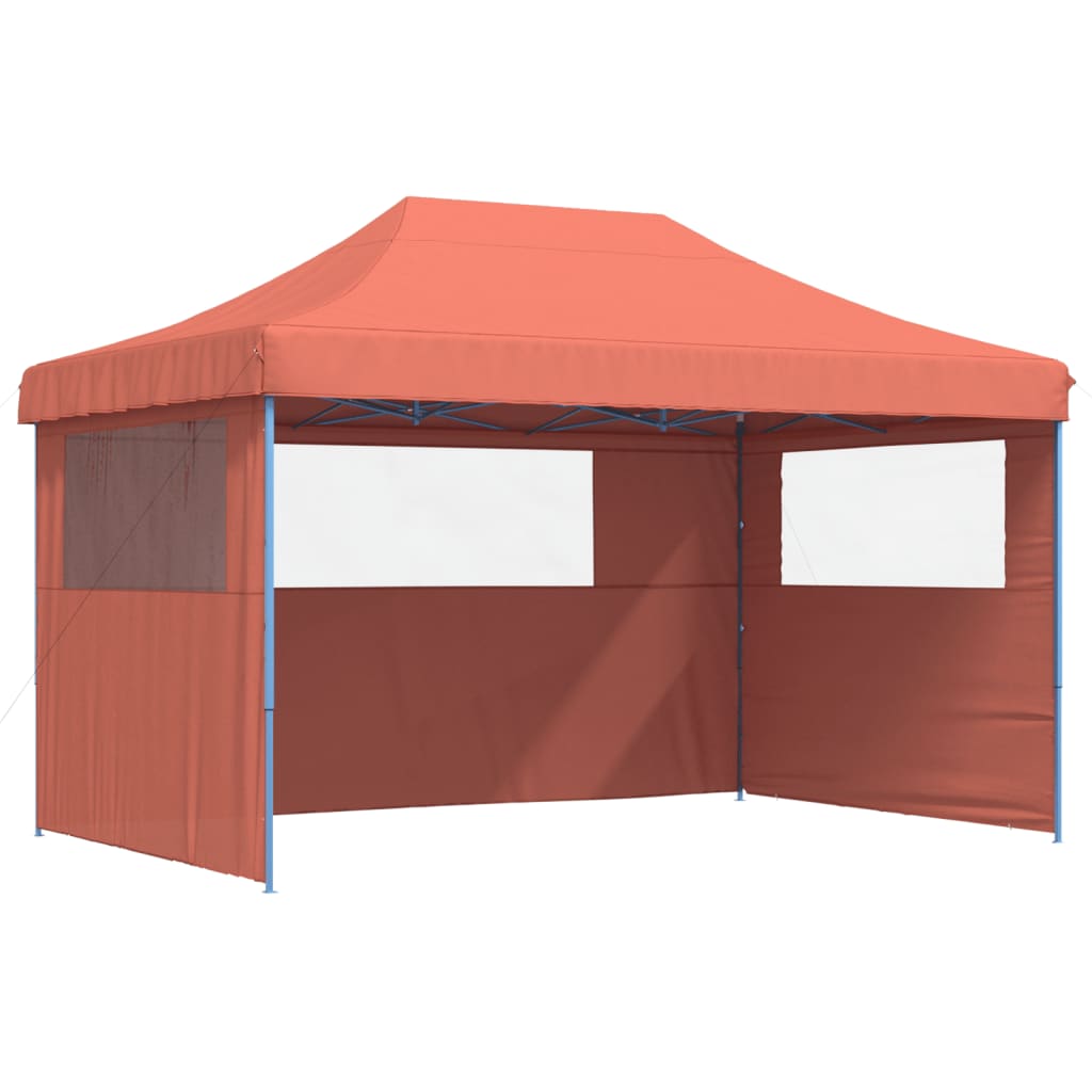 Vidaxl Partytent Foldable Pop-Up with 3 side walls Terracotta-colored